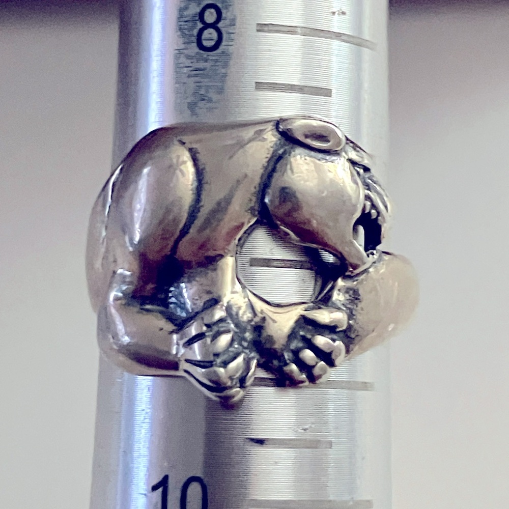 OTT sterling silver fighting puma band ring